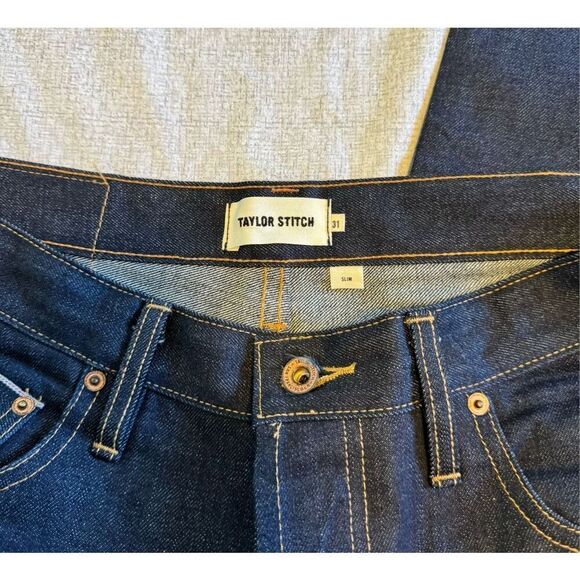 Taylor Stitch Size 31 Slim Jeans Rigid Organic blue Men Used - Picture 3 of 7